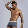 Underbyxor 4st/Lot Mens Underwear Fashion Boxer Solid Color Sexy Mens Boxer Shorts Bekväm andningsbar höftlyft underkläder för män