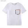 T-shirts Été Garçons Filles T-shirt Bébé Col Rond T-shirts À Manches Courtes Plaid Blanc Coton Simple T-shirt Enfants Hauts T-shirts Enfants 240306