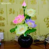 Candle Holders 1pc Lotus Simulated Candlestick Buddha Hall Flower Ornaments Living Room Bonsai Colorful For Decoration