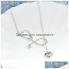 Pendant Necklaces Fashion Simple Heart Stethoscope Necklaces For Women Doctor Nurse Medical Pendant Gold Sier Chain Jewelry Gift Drop Dh6Rn