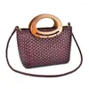 Evening Bags Hand-woven Genuine Leather Shoulder Bag Vintage Shopping Crossed Tote Ethnic Style One-shoulder Messenger Handbag