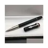 Canetas esferográficas Preço de atacado Matte Black Metal Roller Ball Pen com Snake Clip Escritório Papelaria Suprimentos Luxurs Mens Write Pens No Dhuim