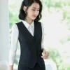 Pakken IZICFLY Lente Herfst Zwarte Blazer Set Met Rok Office Suits Voor Vrouwen Uniform Dame Werk Outfit Elegante 2 STUKS