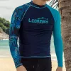 Swimwear lcdrmsy Men's Fashion Highelastic bekväm skjorta långärmad surfing baddräkt toppvattensport fiess quickdrying upf 50+