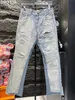 24ss Новые дизайнерские джинсы мотоциклетные Jean Rock Skinny Тонкие рваные дырки с буквами Высочайшее качество Брендовые хип-хоп джинсовые повседневные повседневные вещи для мужчин и женщин