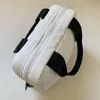 Designer Storage Boxes White Color Black Letters Down Cotton Large Capacity Fashion Handheld Makeup Bag Waterproof