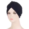 Etnik Giyim Kadın Beanies Bonnet Twist Knot Türban Müslüman Müslüman Saç dökülmesi Kapak Başı Eşarp Sarma İç Cap Chemo Kanser Şapkası