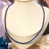 Wisiorki lii ji w niebieskim naszyjniku choker lapis lazuli 3mm 925 srebrne kobiety 40 4 cm Bożego Narodzenia