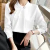 BLouse Autumn Women Chiffon Blus Shirt Women Topps Långärmad blus Kvinnor Blusa Mujer de Moda 2023 Blusar Femme Shirts Top F86