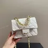 Pearl Chain Women Designer Shoulder Bag Classic Flap 17x13cm Quilted Leather Gold Hardware Matelasse Chain Three Colors Diamond Lattice Purse Cross Body Handbag