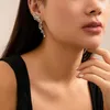 Stud Earrings Retro Liquid Tassel Zircon Bow For Women Fashion Jewelry Light Luxury Minimalist Accessories