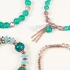 4pcs set Bohemian Designer Stackable Bead Bracelets for Women Multilayered Bracelet Pendant Charm colours tassel Stretch Bangles