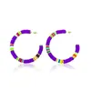 Boucles d'oreilles pendantes circulaires tricotées à la main, céramique douce, Simple en forme de C, mode originale, géométrie bohème, perle de riz