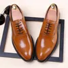 Chaussures habillées lacets en cuir pour hommes Version européenne homme formel d'affaires faire un mariage de haute qualité grand vêtement de travail