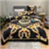 Conjunto de letras de cama de fronha de designer de luxo impresso conjunto de isolamento de lã elegante, 4 peças/set, grande roupa de cama para casa têxtil 200X230CM-02