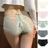 Culotte Femme Athlétique Dames Mesh Semi Transparent Sexy Dentelle Glace Soie Respirant Taille Moyenne Confortable Femmes Entraînement Sous-Vêtements Coton