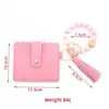 Party Favor Pu Leather Armband Wallet Keychain Party Favor Tassels Bangle Key Ring Holder Card Bag Sile Pärrad Wristlet Keychains FY3 DHKP7