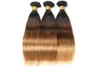 Ombre Capelli lisci brasiliani 34 pacchi 8A Fasci di capelli Ombre 3 toni T1B427 Tessuto di capelli umani da nero a biondo miele7897447