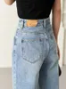 Dżinsy damskie amii minimalistyczne 2023 Letnie nowe spodnie damskie dżinsy 100% bawełniane zwykłe proste black dżinsowe spodnie damskie 12341216 J240306