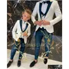 Conjuntos de roupas Floral Padrão Menino Ternos Formais Jantar Smoking Meninos Groomsmen Crianças para Festa de Casamento Prom Terno Desgaste Conjuntos de Dh0P9