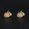 Kolczyki stadninowe Produkt 925 Sterling Silver Pumpkin Glow in the Dark for Women luksusowy projektant biżuterii Girl Dift Girl