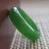 Cluster Rings Natural Green Hetian Jade Ring Chinese Jadeite Amulet Fashion Charm Jewelry Hand Carved Crafts Gifts For Women Men