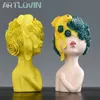 Decorative Objects Figurines Nordic Ins Style Fashion Resin Flowering Girl Statues Creative Home Desktop Decoration Angel Sculptures Handicrafts Wedding Gift