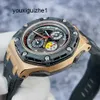 Montre d'affaires Chronographe AP Montre Royal Oak Offshore Series 26290RO Bague en carbone forgé Or rose 18 carats Synchronisation automatique Mécanique Montre pour homme 44 mm