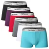 Underbyxor 4st/Lot Mens Underwear Fashion Boxer Solid Color Sexy Mens Boxer Shorts Bekväm andningsbar höftlyft underkläder för män