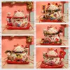 Decorative Objects Figurines 6 Inch Ceramic Lucky Cat Maneki Neko Fortune Cat Statue FengShui Ornaments Handicraft Money Box Home Decoration Business Gifts