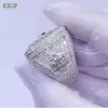 Hot Sale Fashion Jewelry Rings Custom Excellent Cut Diamond Engagement Sterling Silver Rings Full Iced Out Moissanite Ring Men