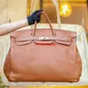 Genuine Leather Handmade Handbag Bk50 High Capacity Handbags Limited Edition Bag Large Capacity Business Trip Luggage Mens and Womens Commuting Baghave logo HBYE