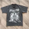 Summer Men Womens Hellstar T Shirt Rapper Wash Gray Heavy Craft Usisex Short Sleeve Top High Street Fashion Retro Women's Thirt S-XXXL No Label 930