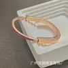 High version Tiffayss New Lock Series Rose Gold Pink Diamond Bracelet Fashion Simple