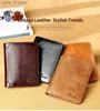 Money Clips Dante 2022 HOT Genuine Leather Men Wallet Small Mini Card Holder Male Retro Fashion Man Wallet Pocket Retro wallet High Quality L240306