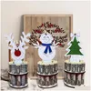 Objets décoratifs Figurines de Noël Porte-monnaie unique en bois Clip mignon Décorations d'arbre Cadeaux pour enfants 915 Drop Delivery Ho Dhgay