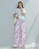 Capris Clothing Fluid Womens Pants Wide Leg Pounsers Woman Long Elastic Waist Original Harajuku Chic and Elegant G Korean Fashion 90s