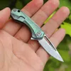 Utomhus camping mini kreativ damascus titanhantering nyckelring bärbar present folding kniv 776803