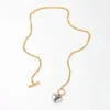 Joolim Jewelry-collar con colgante de corazón de cadena cubana de dos tonos, acero inoxidable chapado en oro de 18 quilates, sin deslustre, resistente al agua