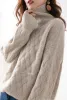 女性用セーター秋と冬のタートルネックカシミアセーター女性2024スタイルの洗練された風ゆるい厚いプルオーバーウール