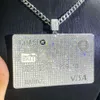 Carta di credito personalizzata Produttore Argento Croce in argento 925 con pendente di lusso in moissanite Dvvs1iced con diamanti