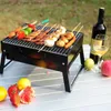 BBQ Grills Thick folding lightweight portable barbecue charcoal barbecue outdoor terrace camping cookware barbecue party cooking tools Q240305