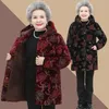 Kadın Trençkotları Kadın Pamuklu Çaplı Ceket Orta Yaşlı Yaşlı Anne Kış Giysileri Parkas Velvet Kalın Sıcak Kapiteli Ceket Dış Giyim