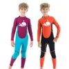 Roupa de banho feminina 2.5mm neoprene crianças terno de mergulho quente dos desenhos animados manga longa surf proteção solar esportes aquáticos