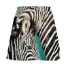 Saias tinta desenho de zebra arte saia feminina africano animais selvagens elegante mini saias verão harajuku impressão oversize casual aline saia