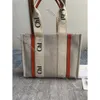 Sacola de luxo designer chlo saco de compras woody espelho qualidade chlow bolsa bolsa lona moda linho grande saco de praia viagem crossbody saco carteira de ombro 802