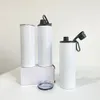 double walled stainless steel White sublimation blanks Handle Leakproof 20oz skinny straight water sports bottle for White Sublimation Transfer,sold by case