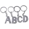 26st Lot A-Z 3 2 Alloy Alphabet Letter Keyring Full Rhinestone Key Chain DIY Accessories292e