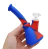 Mini Silicone Beaker Bong Dab Rigs Water Pipe Bong Unbreakable Oil Rig with Silicone Downstem 14mm Glass Bowl in Stock ZZ