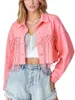 Women's Vests Women S Oversized Distressed Denim Jacket With Fringe Detail And Ripped Sleeves - Stylish Long Sleeve Jean Coat Outwear